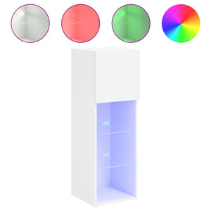 TV-Schränke mit LED, 2er-Set, Weiß