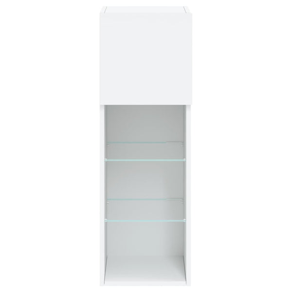 TV-Schränke mit LED, 2er-Set, Weiß
