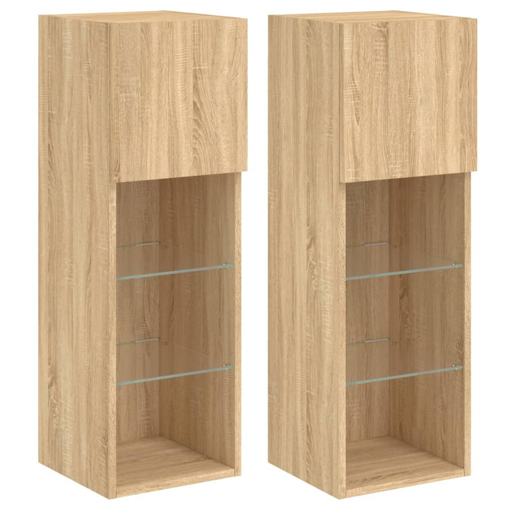 TV-Schränke mit LED Sonoma-Eiche 2er-Set