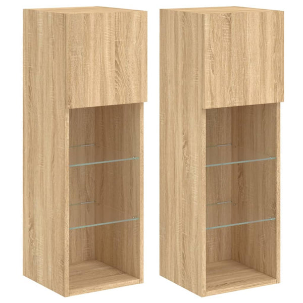 TV-Schränke mit LED Sonoma-Eiche 2er-Set