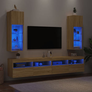 TV-Schränke mit LED Sonoma-Eiche 2er-Set
