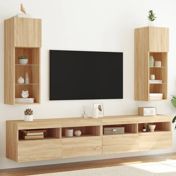 TV-Schränke mit LED Sonoma-Eiche 2er-Set