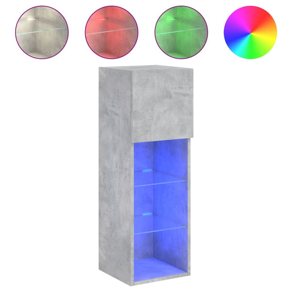 TV-Schränke mit LED Betongrau 2er Set