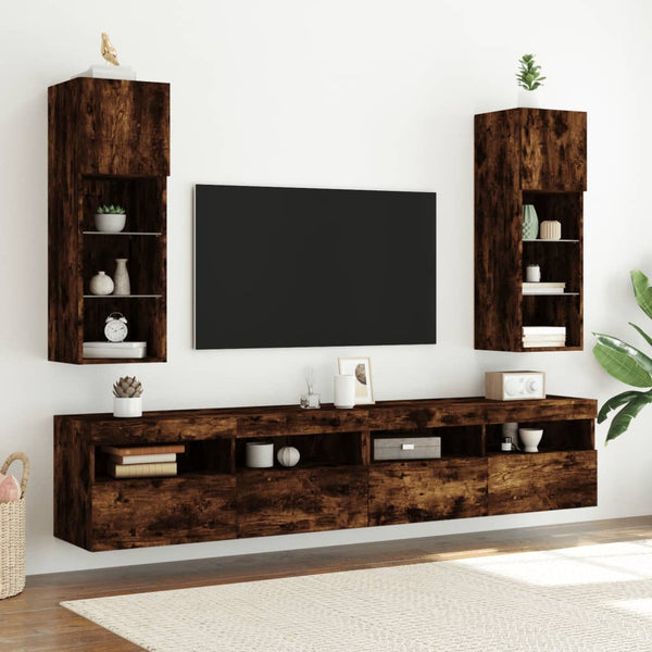 TV-Schrank Räuchereiche mit LED 90cm