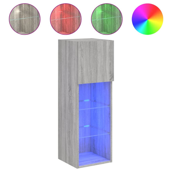 TV-Schrank mit LED Grau Sonoma 90cm