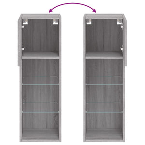 TV-Schrank mit LED Grau Sonoma 90cm