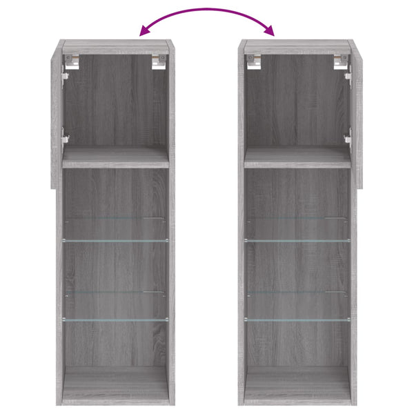 TV-Schrank mit LED Grau Sonoma 90cm