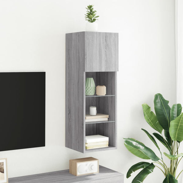 TV-Schrank mit LED Grau Sonoma 90cm