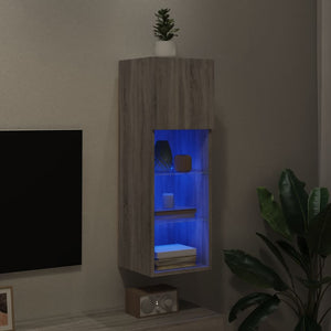 TV-Schrank mit LED Grau Sonoma 90cm