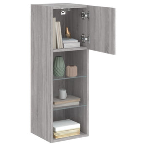 TV-Schrank mit LED Grau Sonoma 90cm