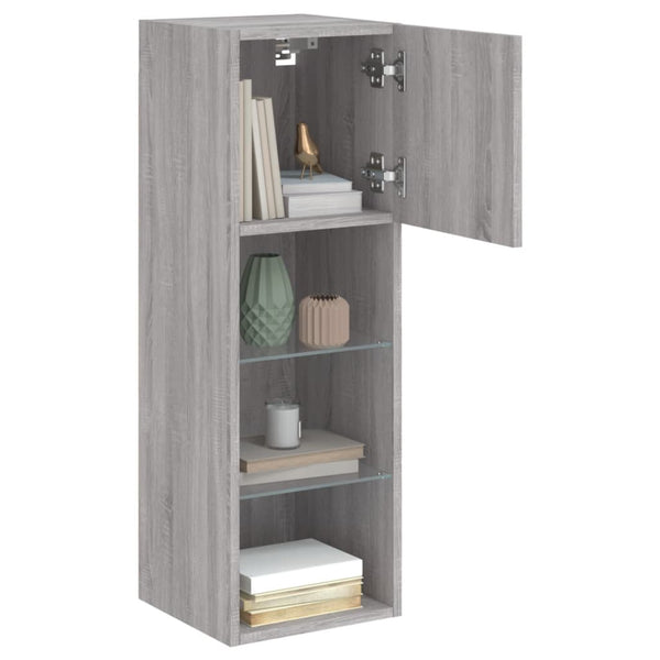 TV-Schrank mit LED Grau Sonoma 90cm