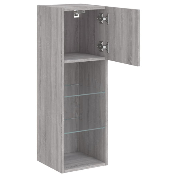 TV-Schrank mit LED Grau Sonoma 90cm