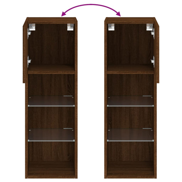 TV-Schränke mit LED Braun Eichen-Optik, 2er-Set