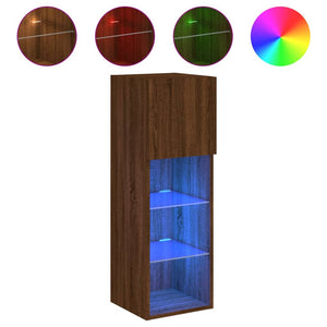 TV-Schränke mit LED Braun Eichen-Optik, 2er-Set