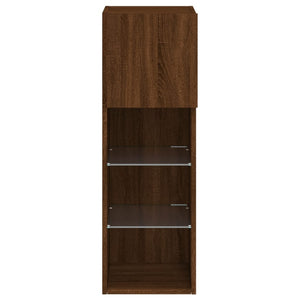TV-Schränke mit LED Braun Eichen-Optik, 2er-Set
