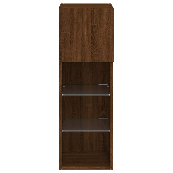 TV-Schränke mit LED Braun Eichen-Optik, 2er-Set