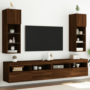 TV-Schränke mit LED Braun Eichen-Optik, 2er-Set
