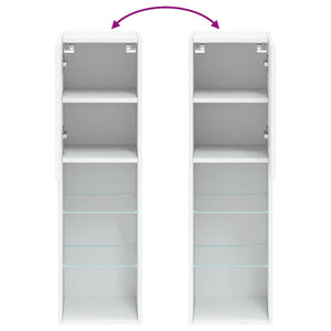 Weißer TV-Schrank mit LED-Leuchten