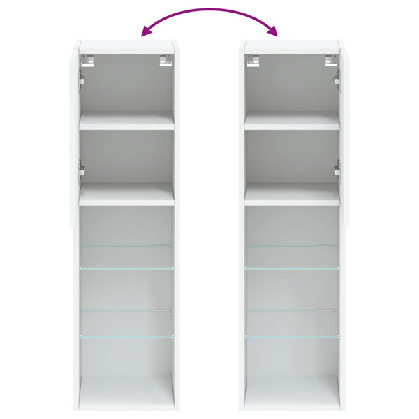 Weißer TV-Schrank mit LED-Leuchten