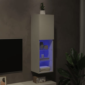 Weißer TV-Schrank mit LED-Leuchten