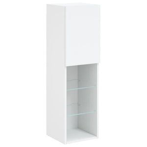 Weißer TV-Schrank mit LED-Leuchten