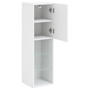 Weißer TV-Schrank mit LED-Leuchten