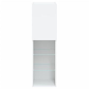 Weißer TV-Schrank mit LED-Leuchten