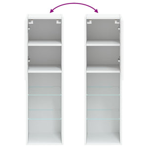 TV-Schränke mit LED-Leuchten, 2er Set, Weiß