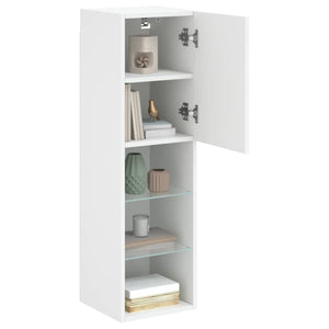 TV-Schränke mit LED-Leuchten, 2er Set, Weiß