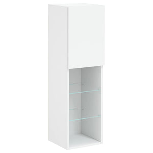 TV-Schränke mit LED-Leuchten, 2er Set, Weiß