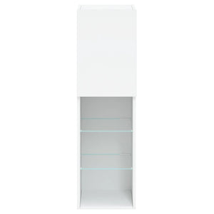 TV-Schränke mit LED-Leuchten, 2er Set, Weiß