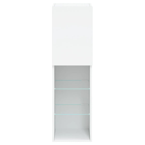 TV-Schränke mit LED-Leuchten, 2er Set, Weiß