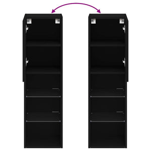TV-Schrank Schwarz mit LED-Leuchten