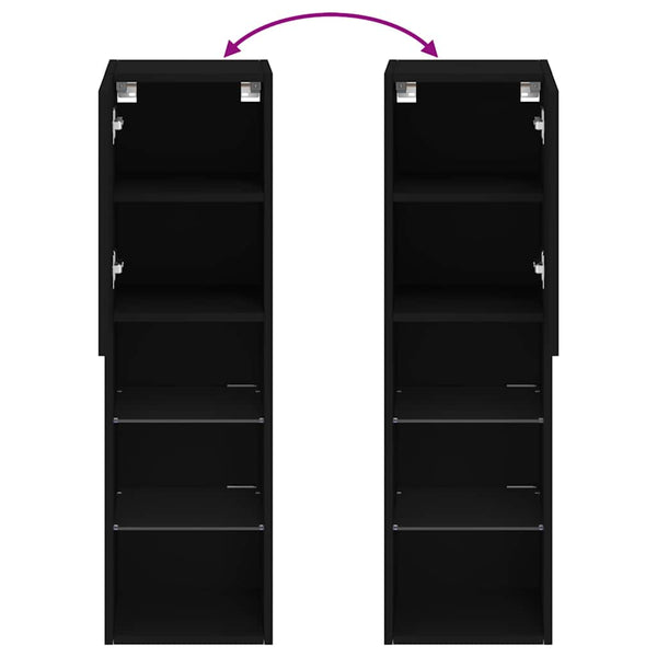 TV-Schrank Schwarz mit LED-Leuchten