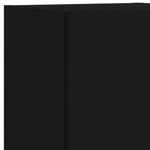TV-Schrank Schwarz mit LED-Leuchten