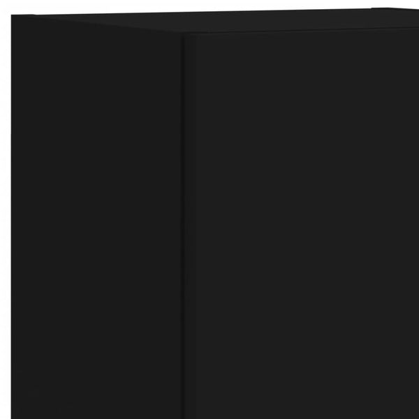 TV-Schrank Schwarz mit LED-Leuchten