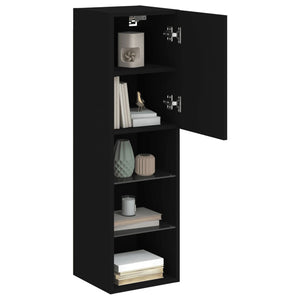 TV-Schrank Schwarz mit LED-Leuchten