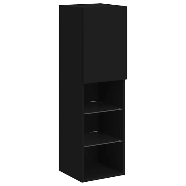 TV-Schrank Schwarz mit LED-Leuchten