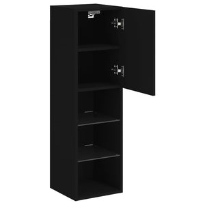 TV-Schrank Schwarz mit LED-Leuchten