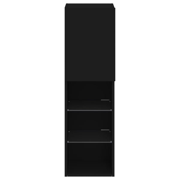 TV-Schrank Schwarz mit LED-Leuchten