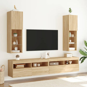 TV-Schrank Sonoma-Eiche mit LED-Leuchten
