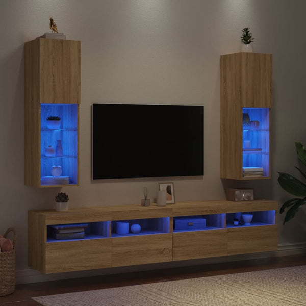 TV-Schränke mit LED Sonoma-Eiche 2er Set