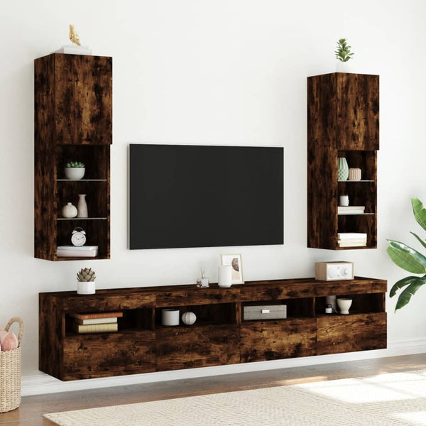 TV-Schrank Räuchereiche mit LED