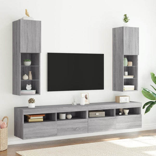 TV-Schrank Grau Sonoma mit LED