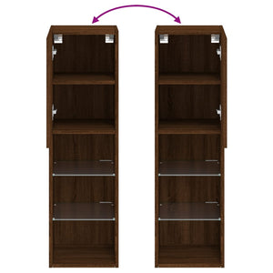 TV-Schrank mit LED Braun Eichen-Optik