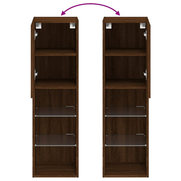 TV-Schrank mit LED Braun Eichen-Optik