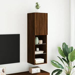 TV-Schrank mit LED Braun Eichen-Optik