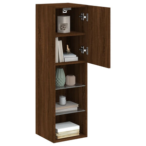 TV-Schrank mit LED Braun Eichen-Optik