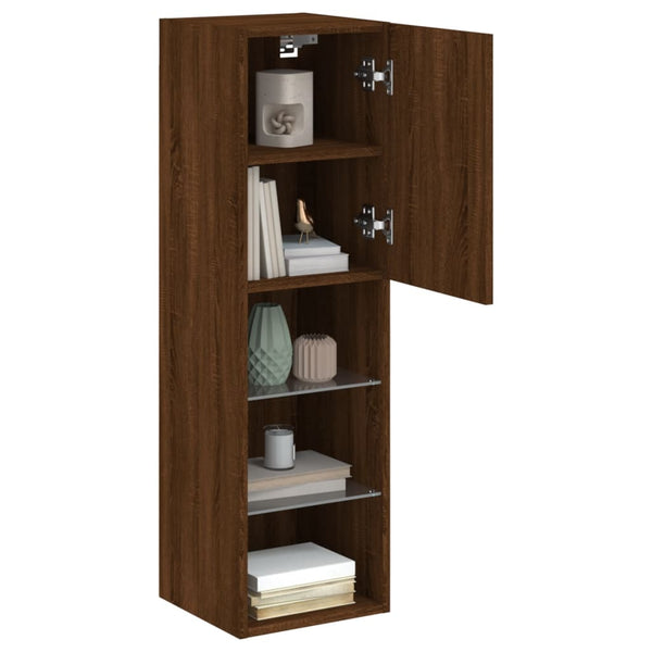 TV-Schrank mit LED Braun Eichen-Optik