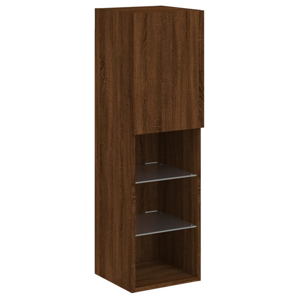 TV-Schrank mit LED Braun Eichen-Optik
